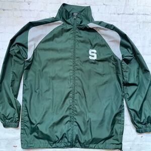 Vintage Adult Small Vintage NCAA Michigan State Spartans Full Zip Windbreaker